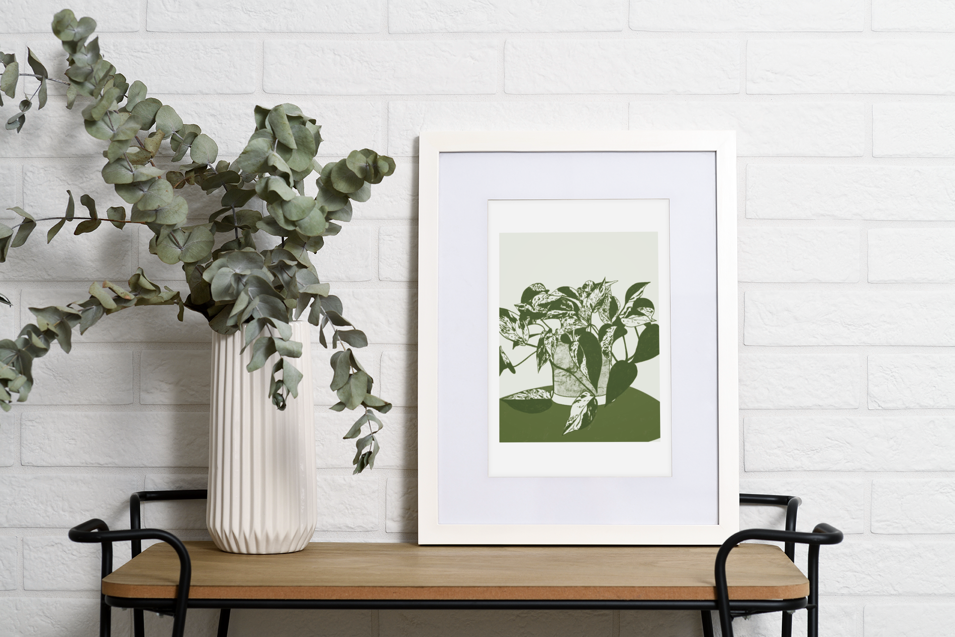 pothos wall art Pothos Marble Queen Illustration
