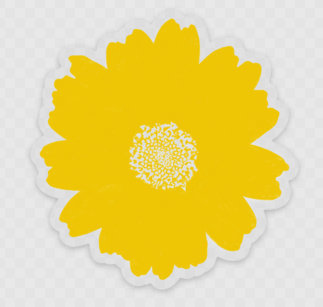 Daisy Minimal Colorful Blossom Flower - Yellow Flower - Sticker
