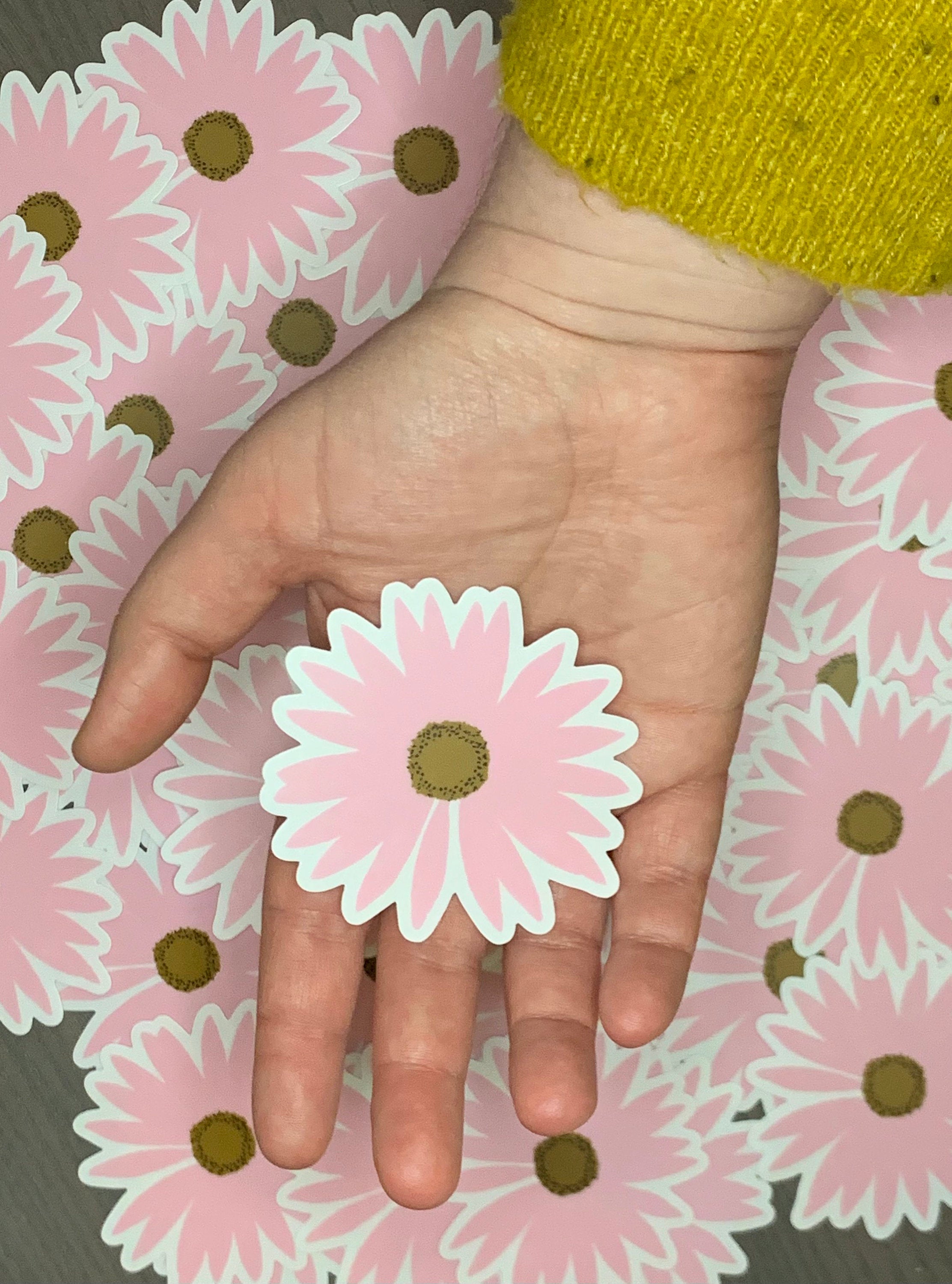 Pink Daisy Sticker Pink Daisy | Sticker – WavelyWade