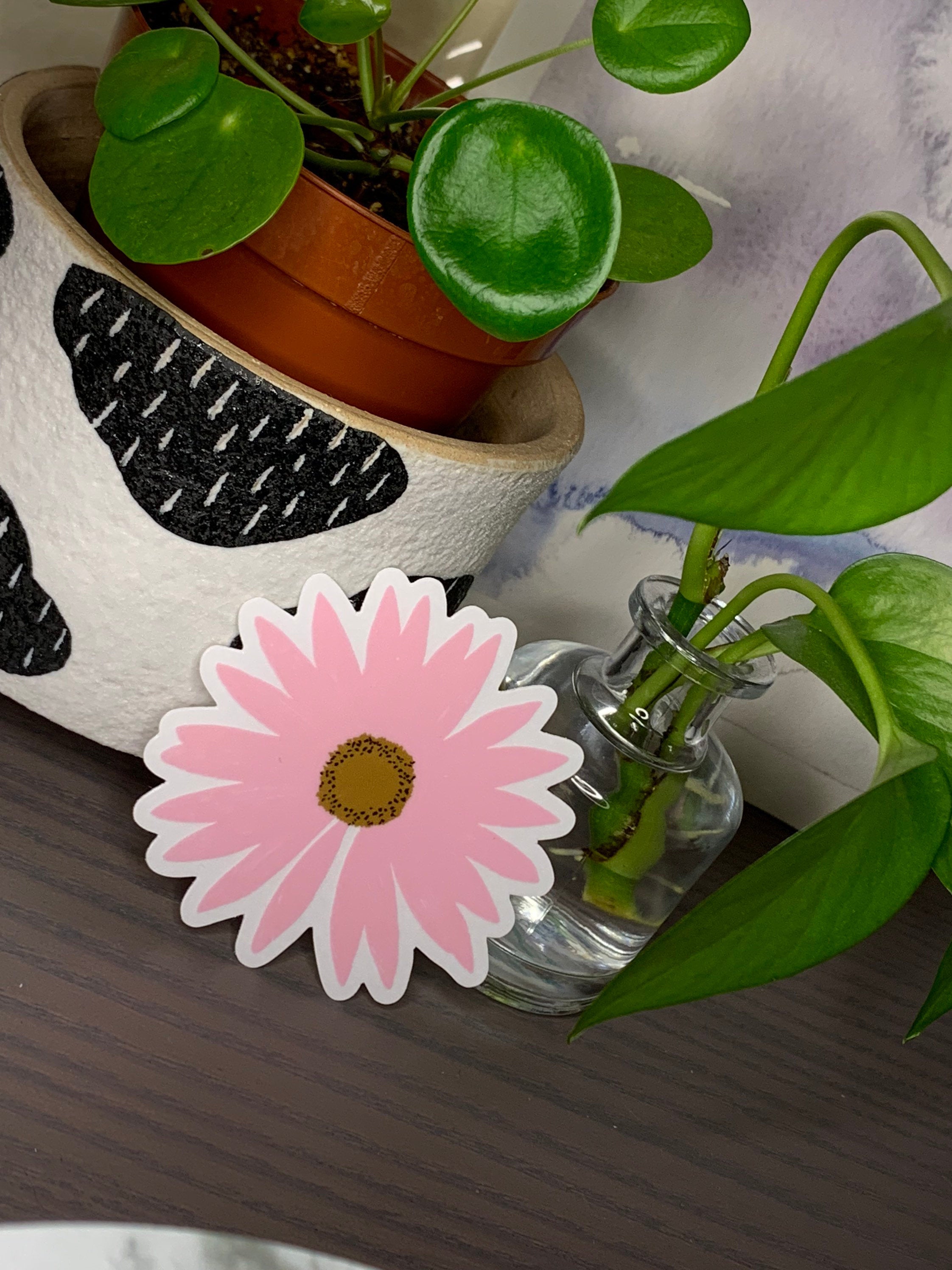 Pink Daisy Sticker Pink Daisy | Sticker – WavelyWade